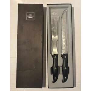 Sharper Image Micro Edge Fork & Knife 2 Piece Carving Set in Box New